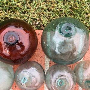 Japanese Vintage Blown Glass Rare Colors Sphere Buoy Floating Fishing Floats (7)